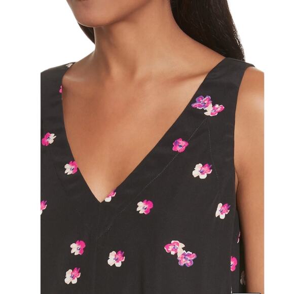 Rebecca Taylor Floriana Floral Stretch Silk Tank - Black - 8* - Picture 12 of 15